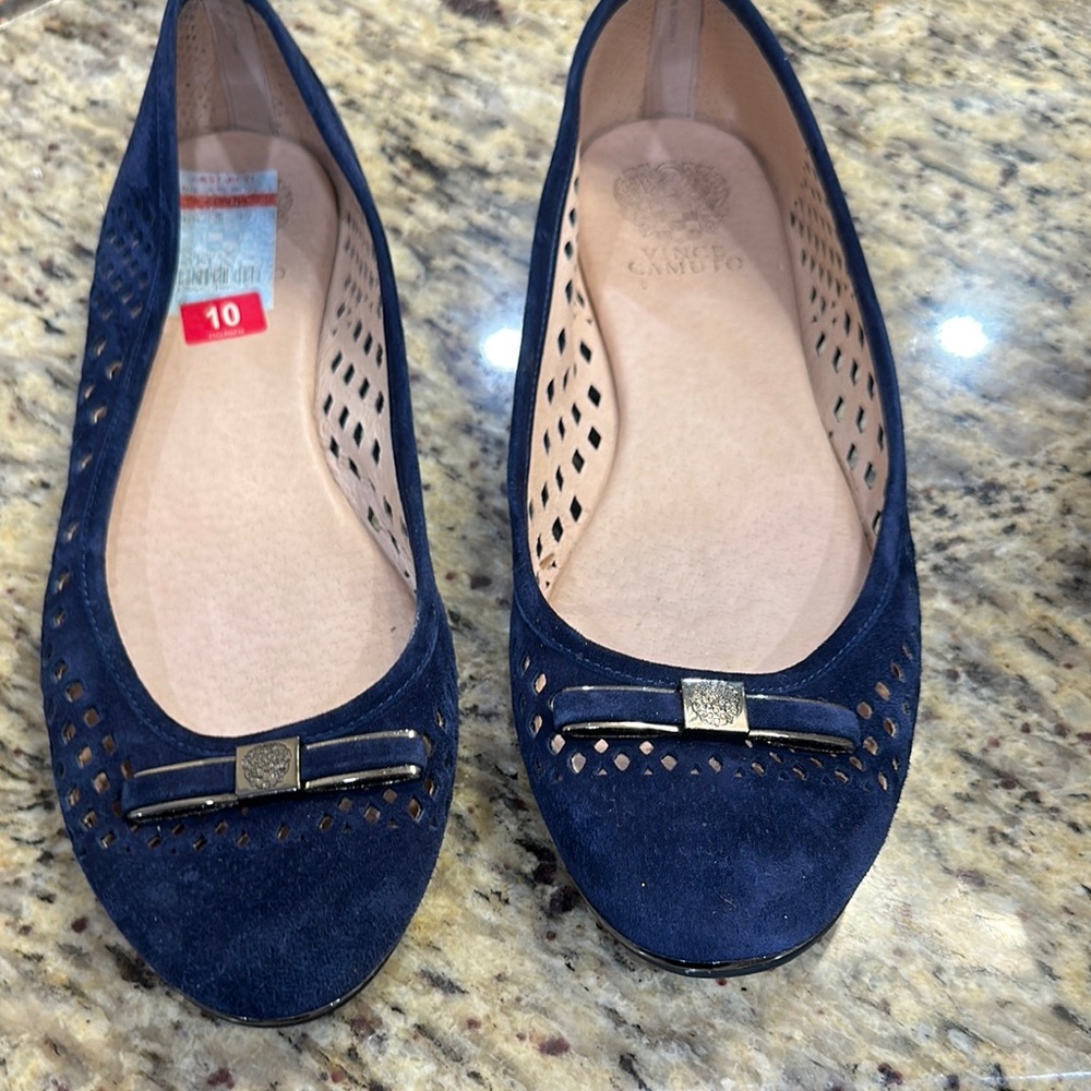 Vince Camuto Blue Flats Stylish Comfort